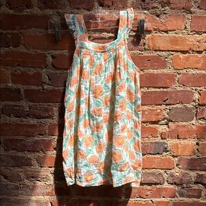 Angel dear Muslin Cotton Floral Sundress with Ruffle Straps, like new, 4t